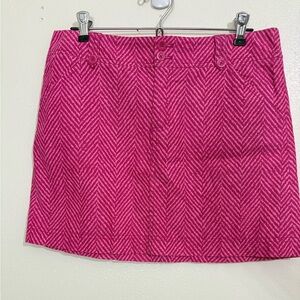 Lilly Pulitzer Pink Chevron Print Corduroy Mini Skirt 6